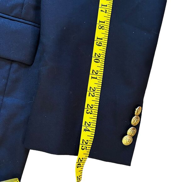 Polo University Ralph Lauren Blazer Mens 42 Tall Long Navy Blue Gold Buttons 42T - Picture 13 of 15